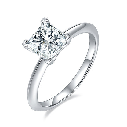 Moissanite Ring for Women, 1 Carat Solitaire Engagement Ring, Heart & Marquise Cuts