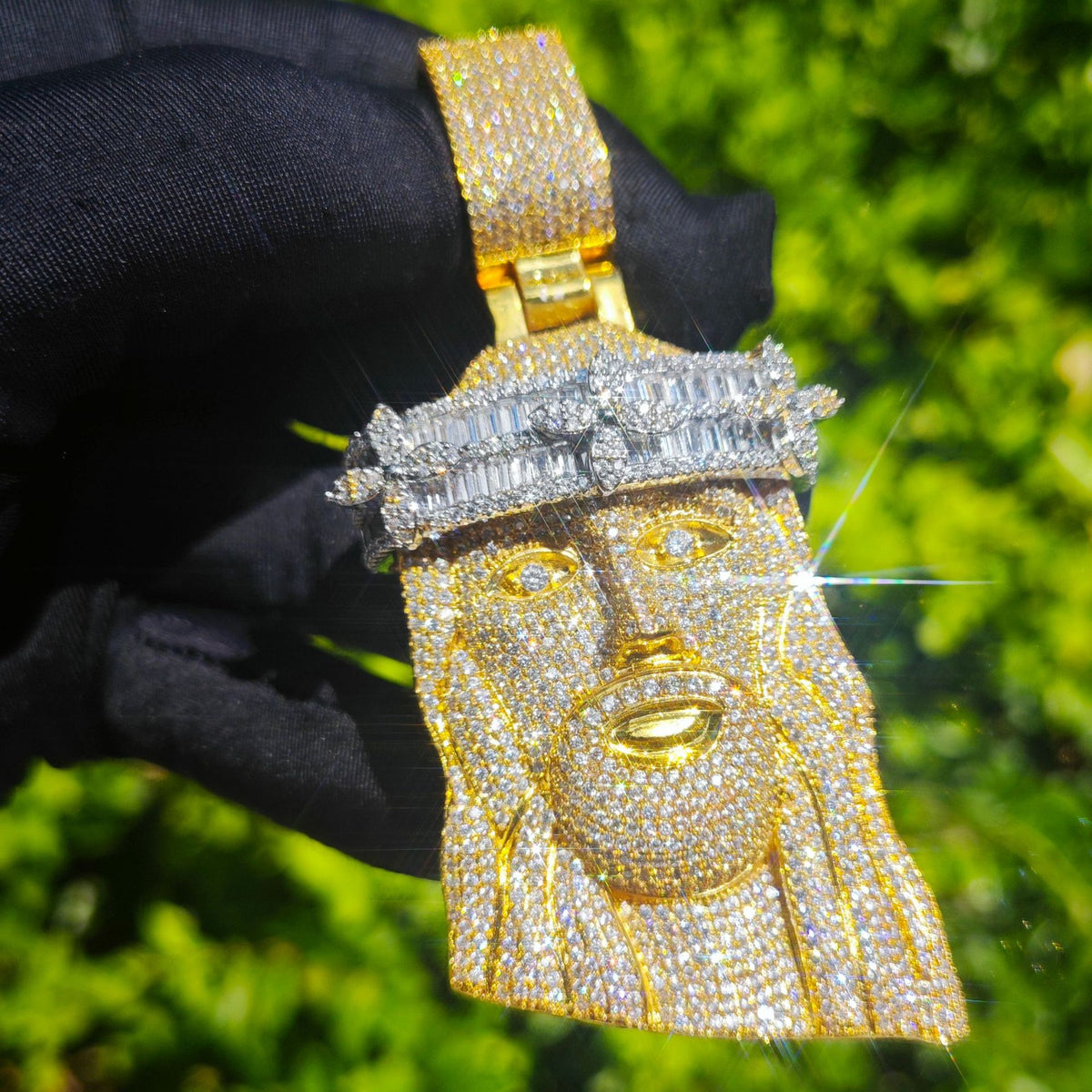 Iced Out Pharaoh Pendant Necklace for Men product image