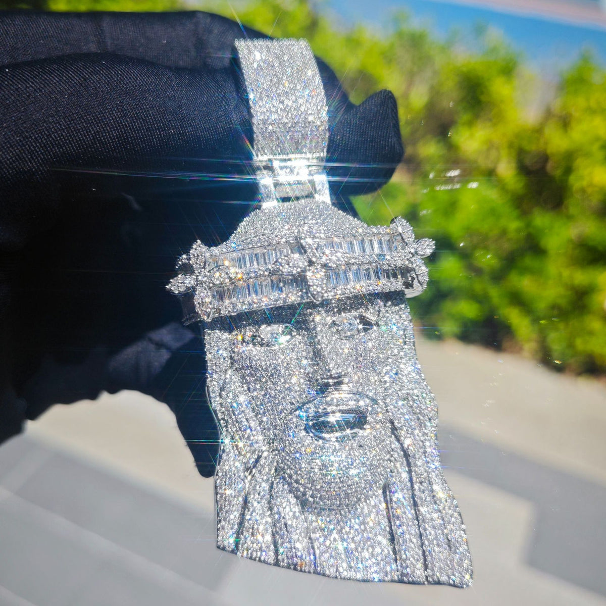 Iced Out Pharaoh Pendant Necklace for Men product image