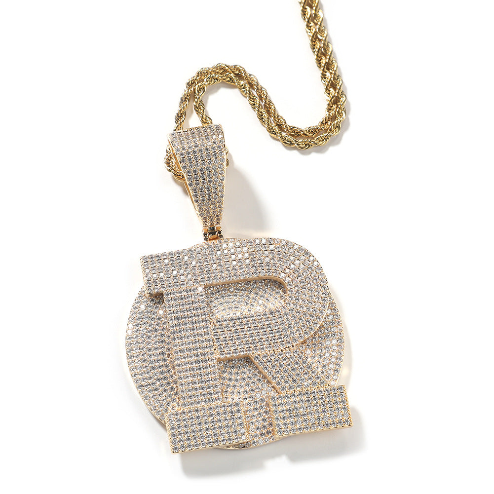 53mm Iced Out Initial Letter Pendant Necklace product image