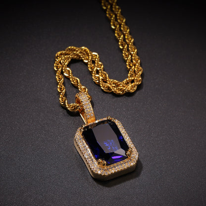 金深蓝+3mm24inch不锈钢麻花链