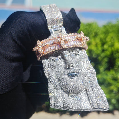 Iced Out Pharaoh Pendant Necklace for Men