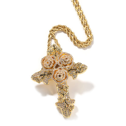 （玫瑰花款）金色+3mm24inch麻花链