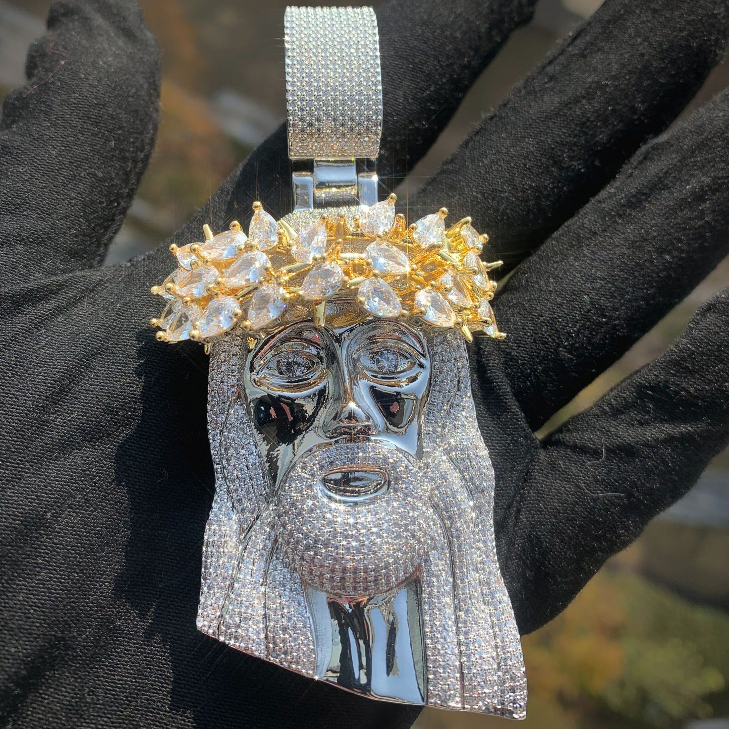 Iced Out Jesus Pendant Necklace for Men