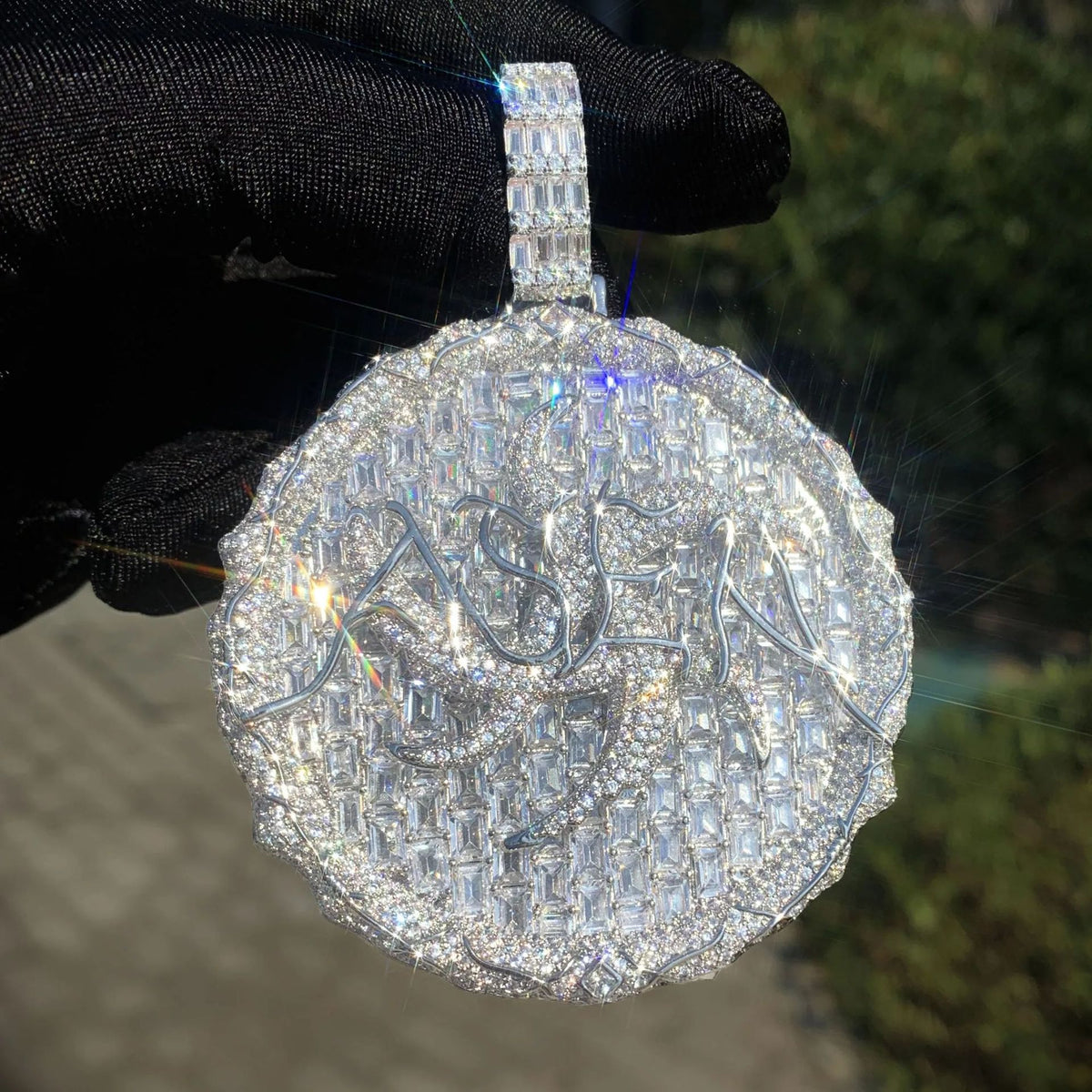 Iced Out Sun Pendant Necklace for Men product image