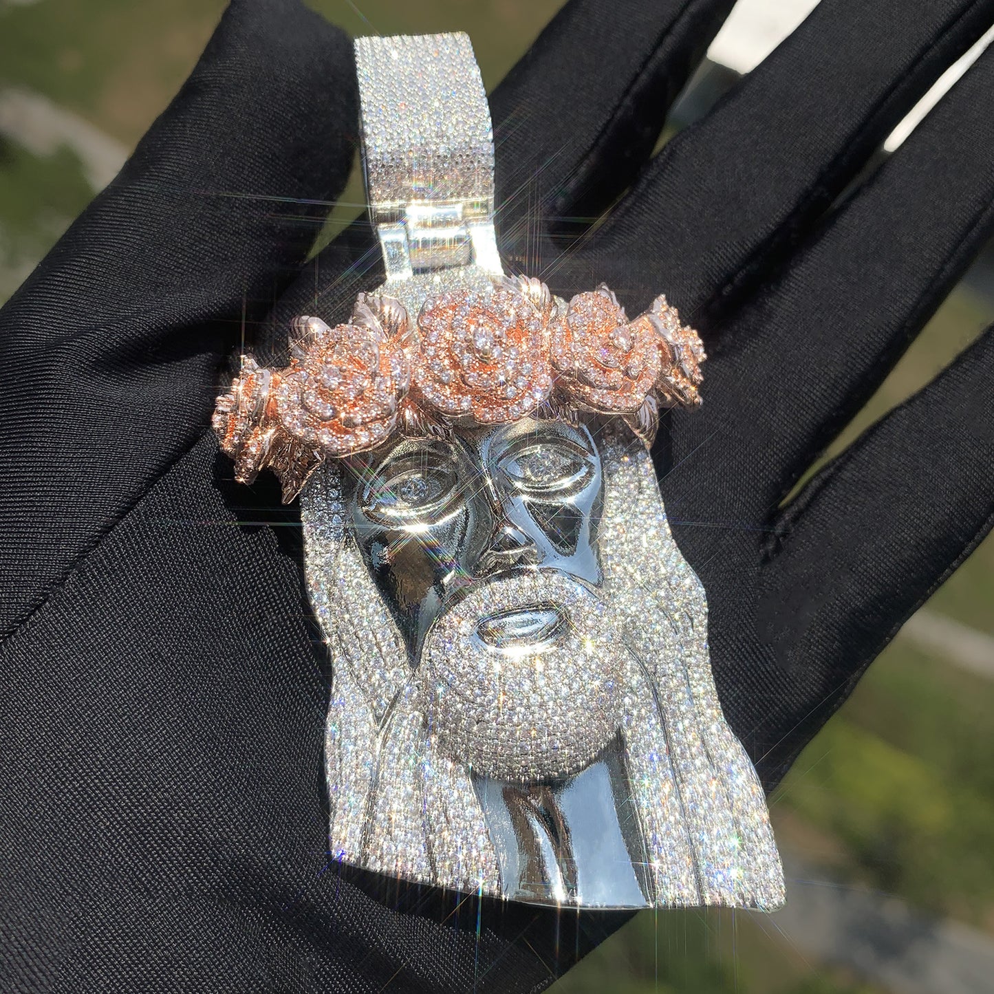 Iced Out Portrait Pendant Necklace