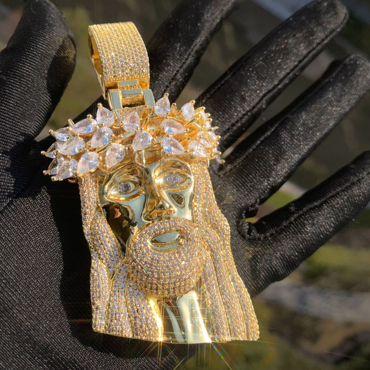 Iced Out Jesus Pendant Necklace for Men