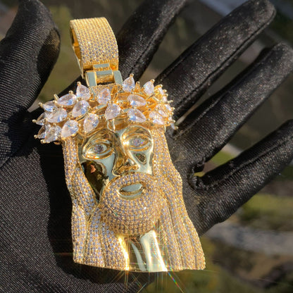 Iced Out Jesus Pendant Necklace for Men