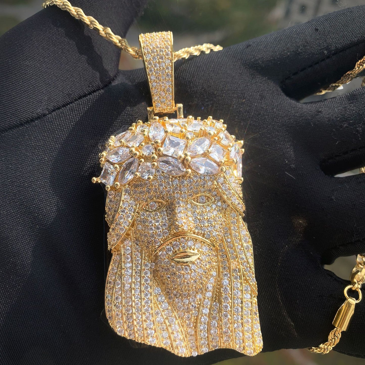Iced Out Jesus Pendant Necklace