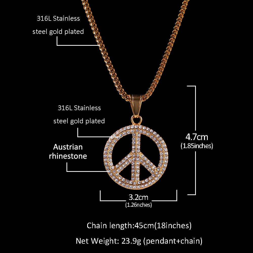 不锈钢和平标识+3mm60cm麻花链
