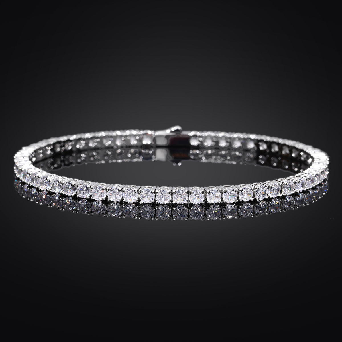 Unisex 3mm Cubic Zirconia Tennis Bracelet in Copper - Iced Out Hip Hop Chain Bracelet product image