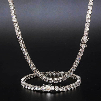 3-6 mm Round CZ Tennis Copper Necklace or Bracelet - CHA003