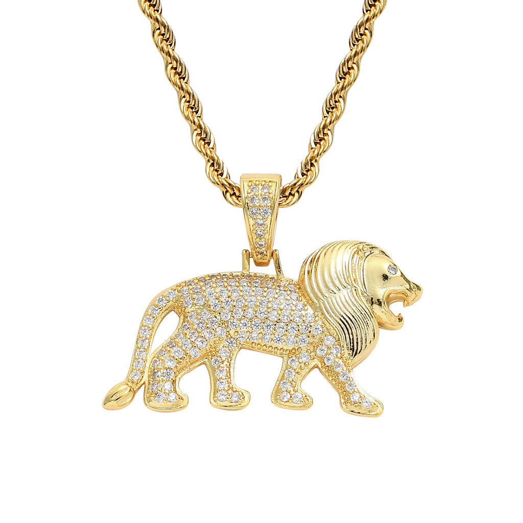 Hip Hop Fang Copper Pendant Necklace for Men and Women