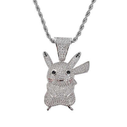 Hip Hop Fashion Cubic Zirconia Pendant Necklace for Men and Women