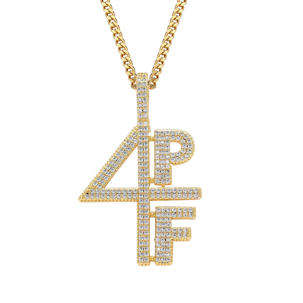 Hip Hop Minimalist Letter Number Copper Pendant Necklace for Men and Women