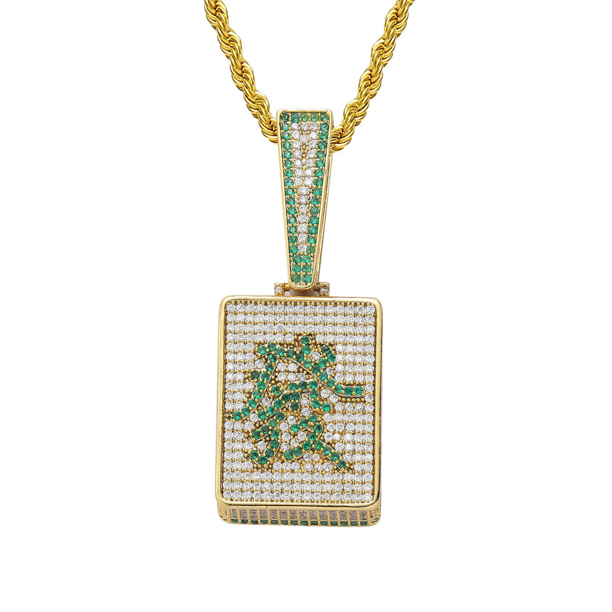 Light Luxury Geometric Square Cubic Zirconia Pendant Necklace for Men and Women product image