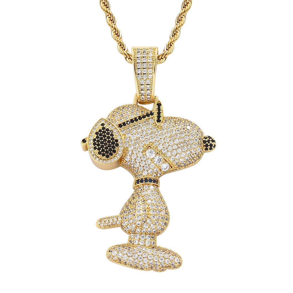 Hip Hop Fashion Cubic Zirconia Pendant Necklace for Men and Women