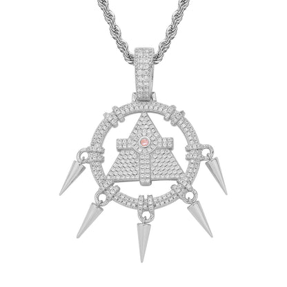 Hip Hop Vintage Geometric Copper Pendant Necklace for Men and Women