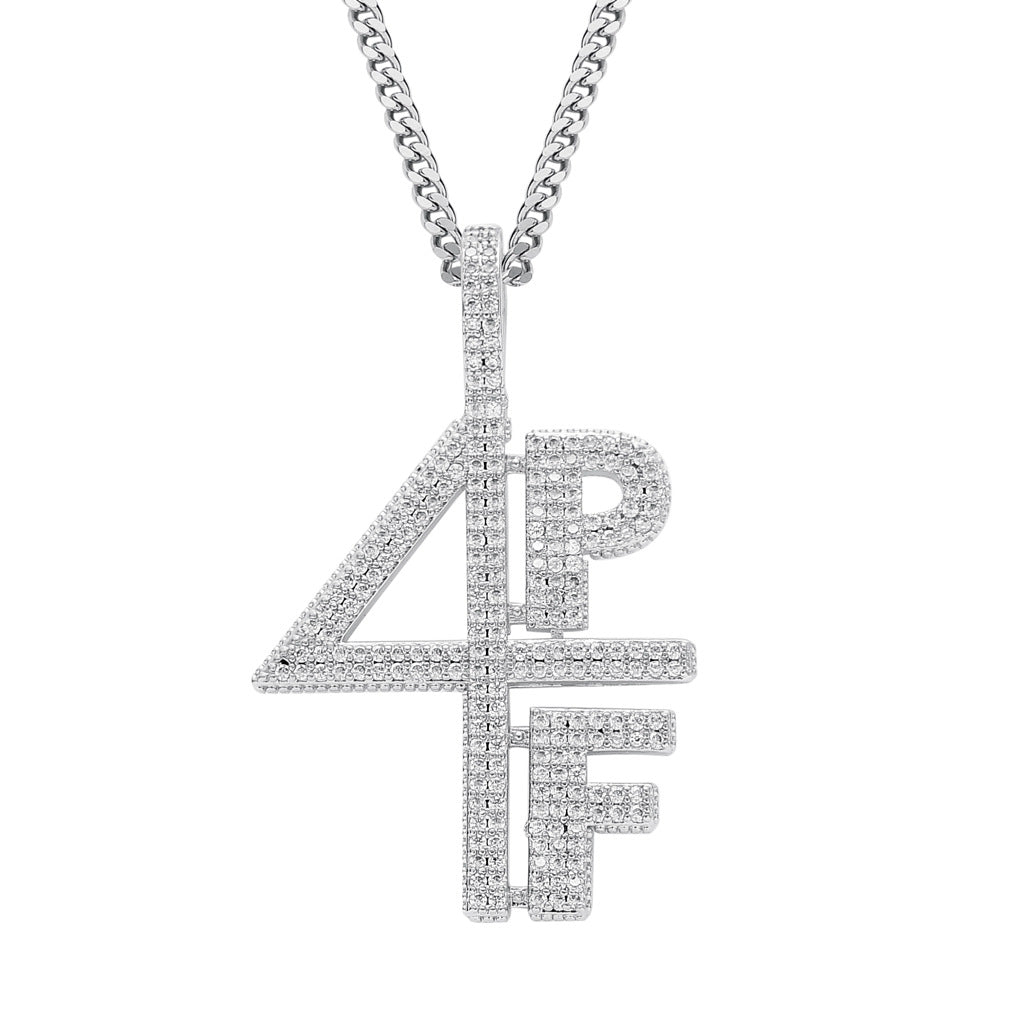 Hip Hop Minimalist Letter Number Copper Pendant Necklace for Men and Women