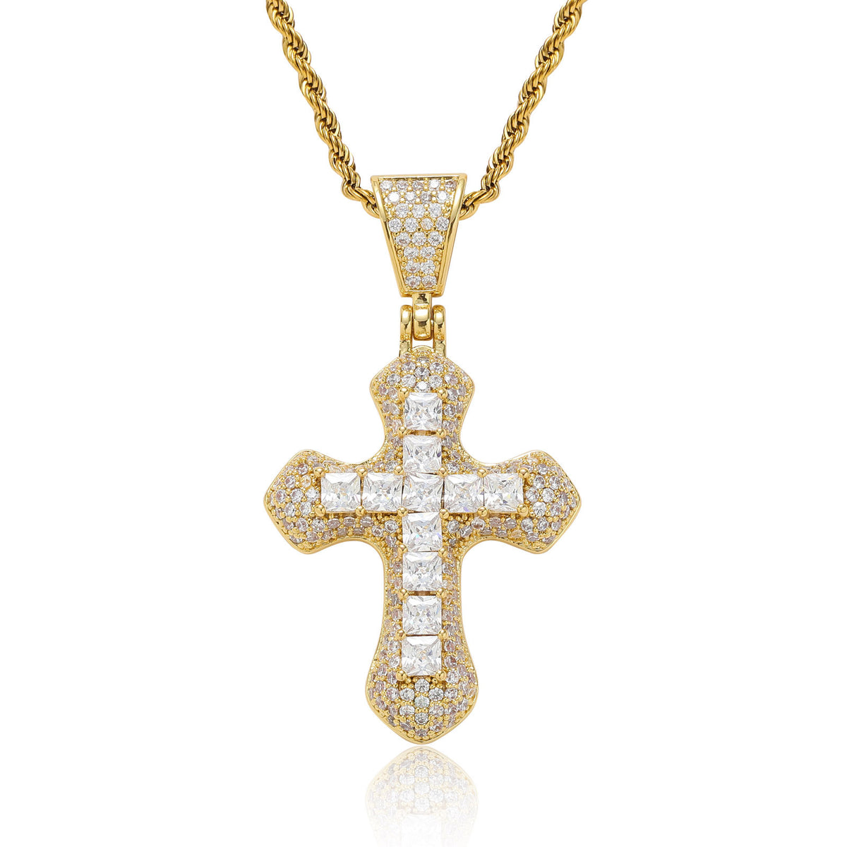Hip Hop Geometric Round Cubic Zirconia Pendant Necklace for Men and Women product image
