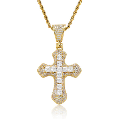 Hip Hop Geometric Round Cubic Zirconia Pendant Necklace for Men and Women