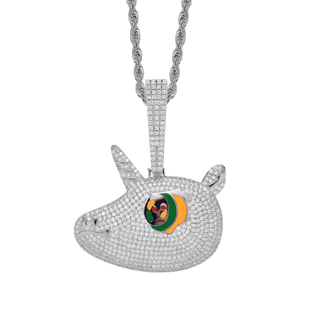 Hip Hop Eye Cubic Zirconia Pendant Necklace for Men and Women