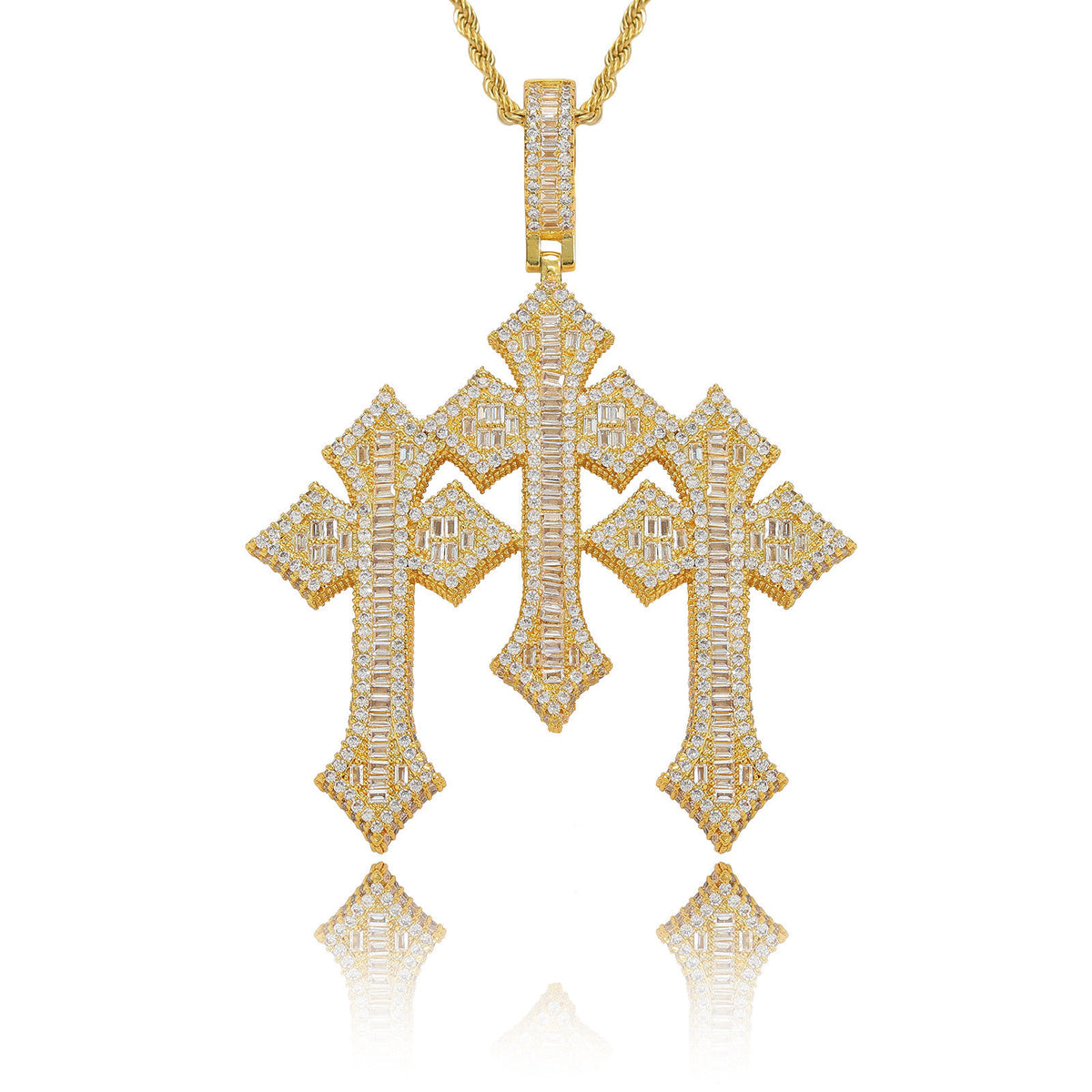 Vintage Cross Copper Pendant Necklace for Men and Women product image