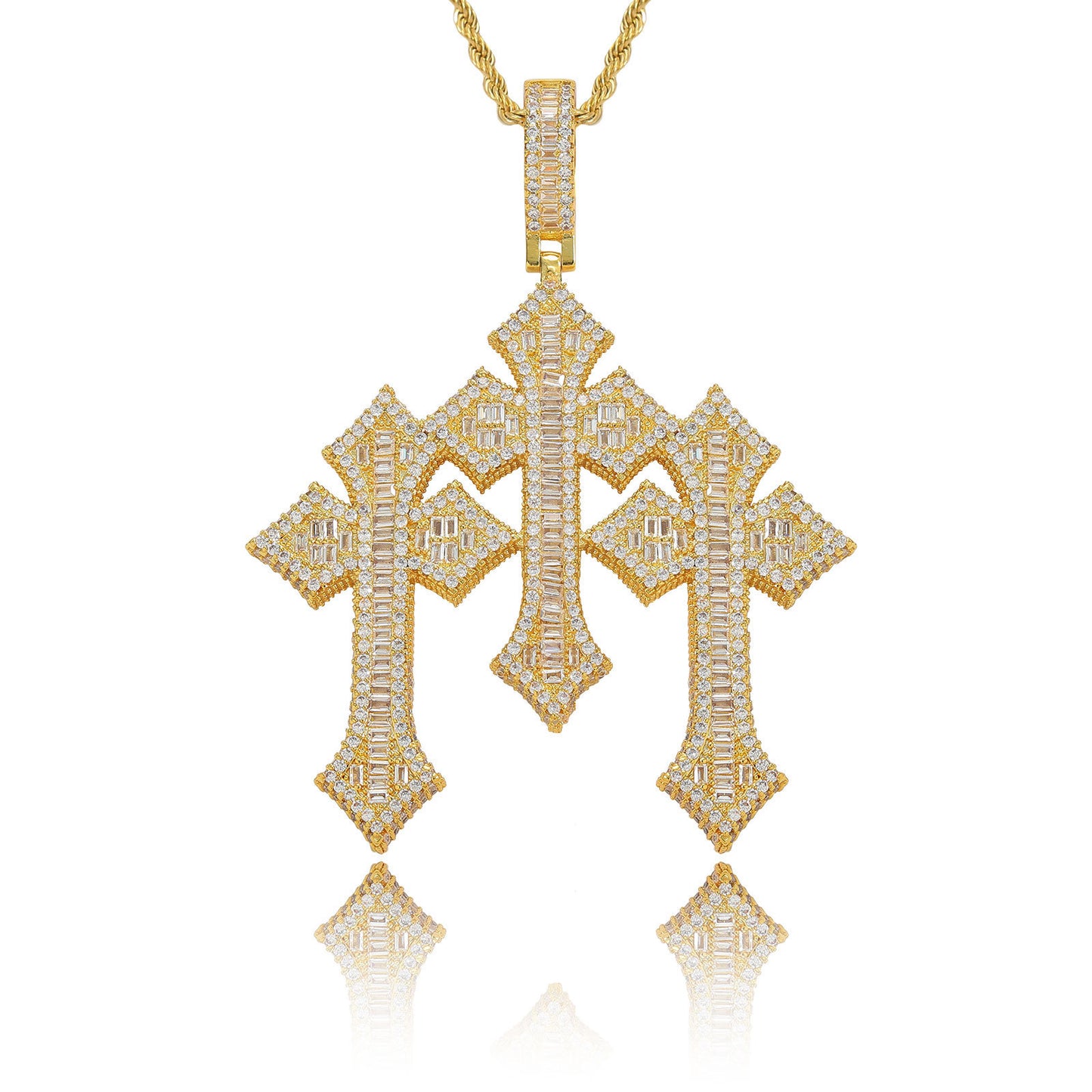 Vintage Cross Copper Pendant Necklace for Men and Women