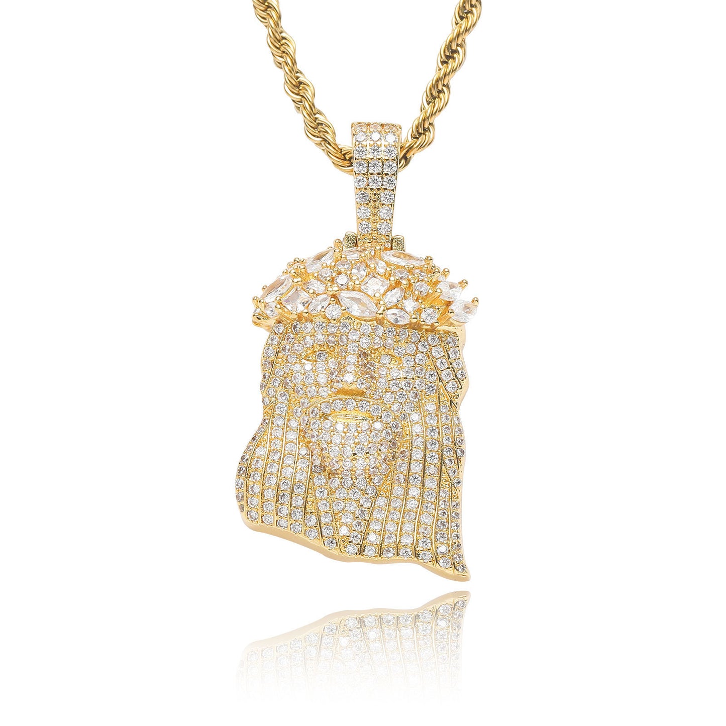 Hip Hop Vintage Fashion Cubic Zirconia Pendant Necklace for Men and Women