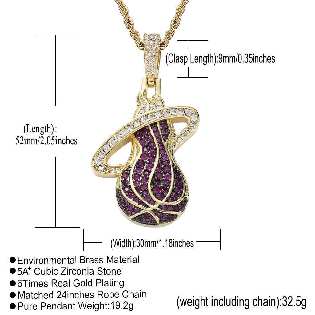Hip Hop Fashion Copper Pendant Necklace for Men and Women