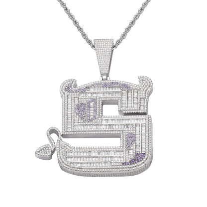 Hip Hop Letter Copper Pendant Necklace