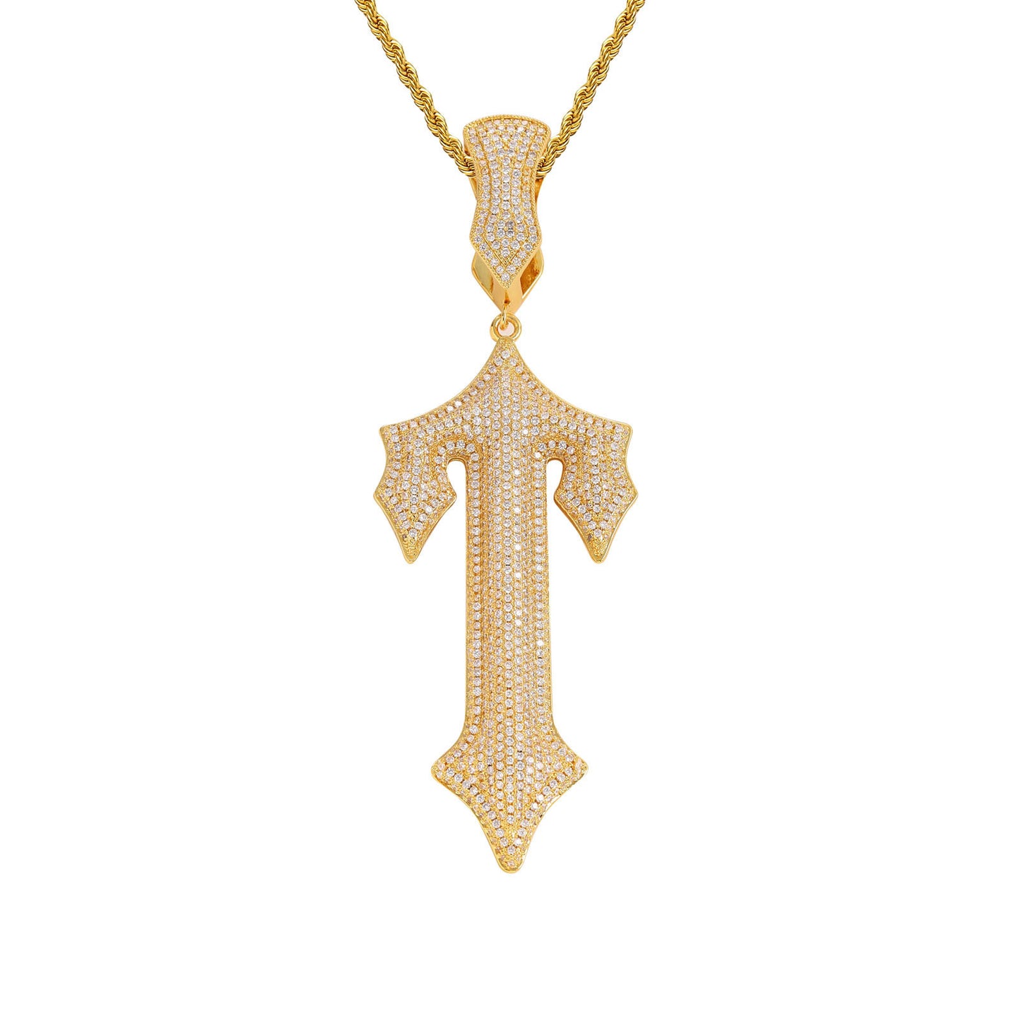 Hip Hop Vintage Cross Copper Pendant Necklace for Men and Women