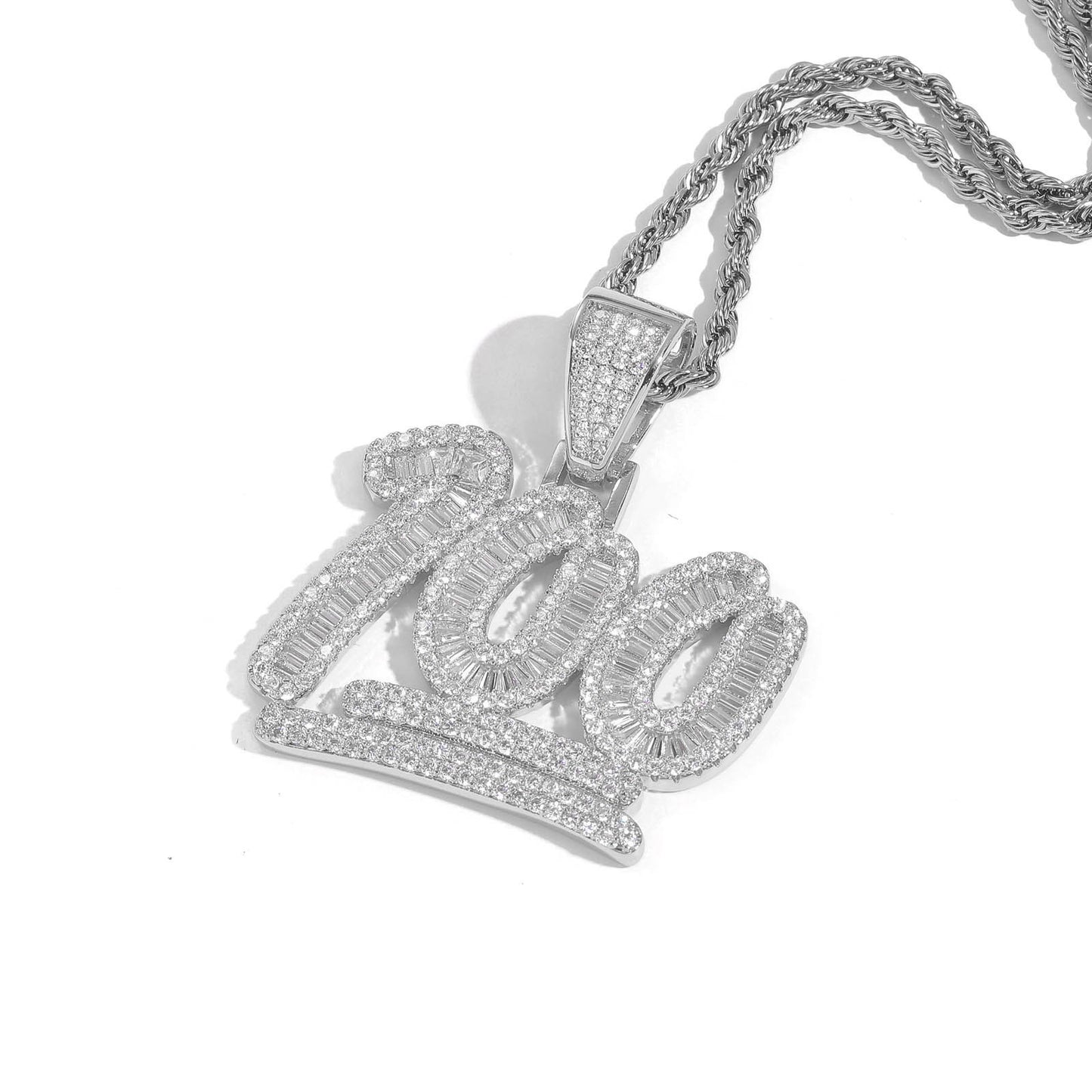Hip Hop Cross Tennis Chain Copper Pendant Necklace for Men and Women