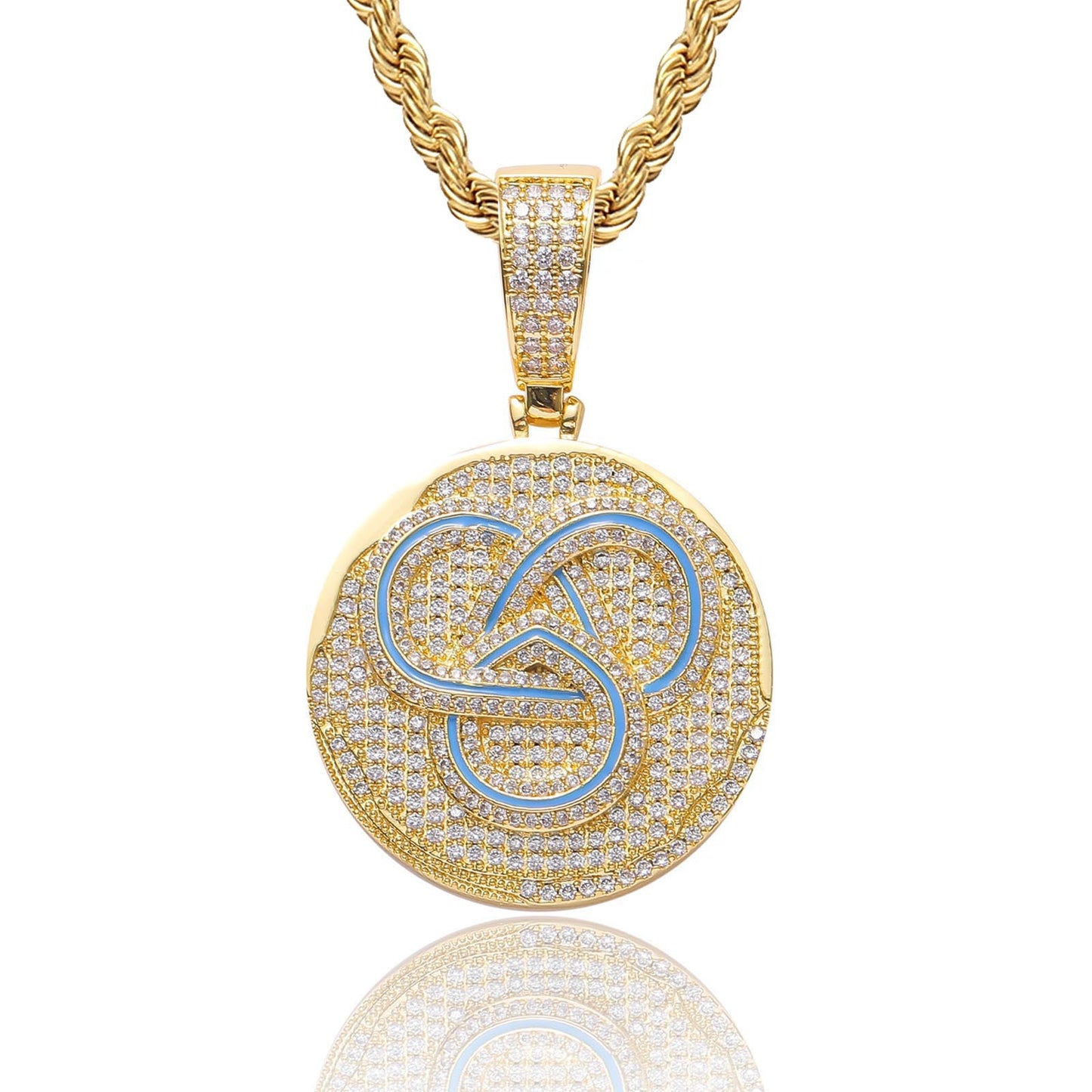 Hip Hop Fashion Cubic Zirconia Pendant Necklace for Men and Women