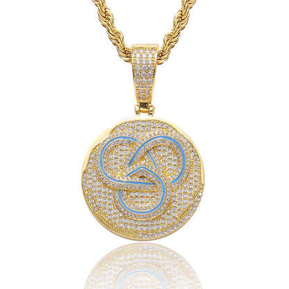 Hip Hop Fashion Cubic Zirconia Pendant Necklace for Men and Women