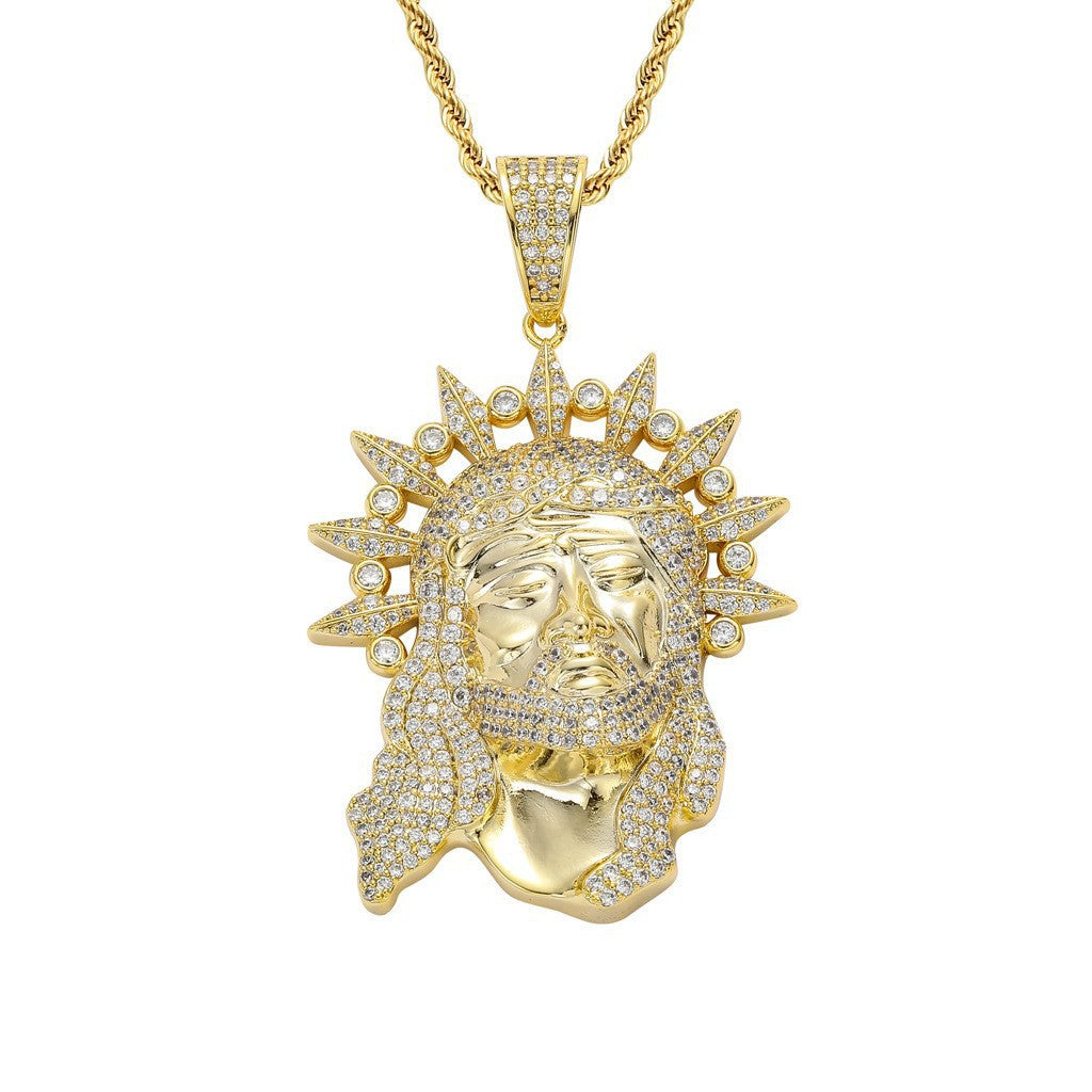 Hip Hop Vintage Fashion Cubic Zirconia Pendant Necklace for Men and Women