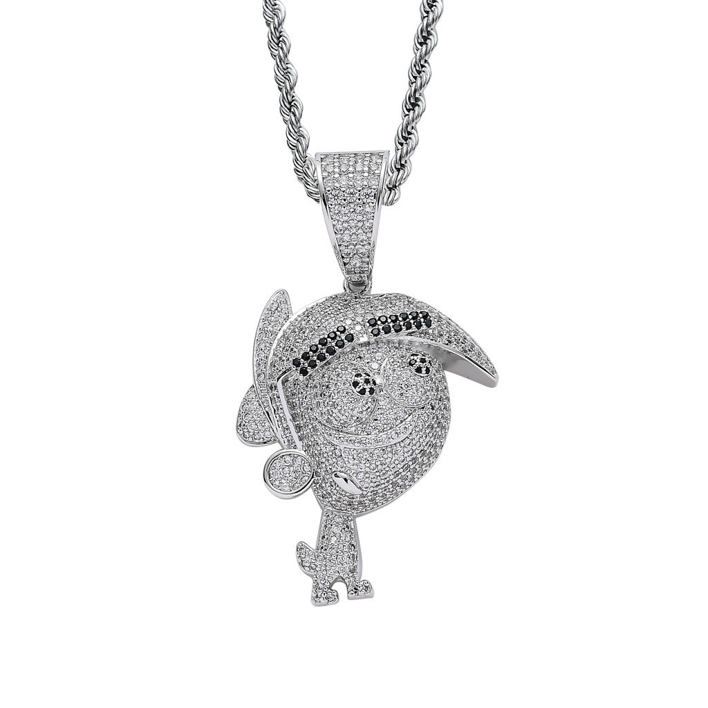 Hip Hop Fashion Cubic Zirconia Pendant Necklace for Men and Women