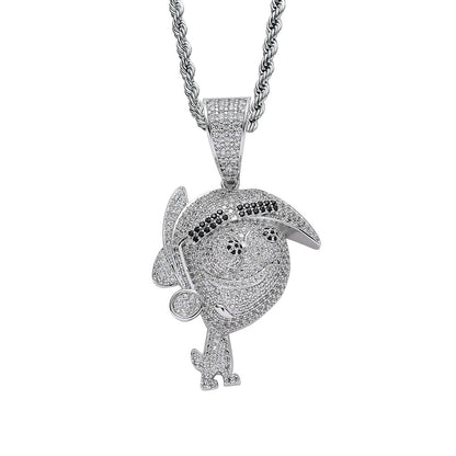 Hip Hop Fashion Cubic Zirconia Pendant Necklace for Men and Women