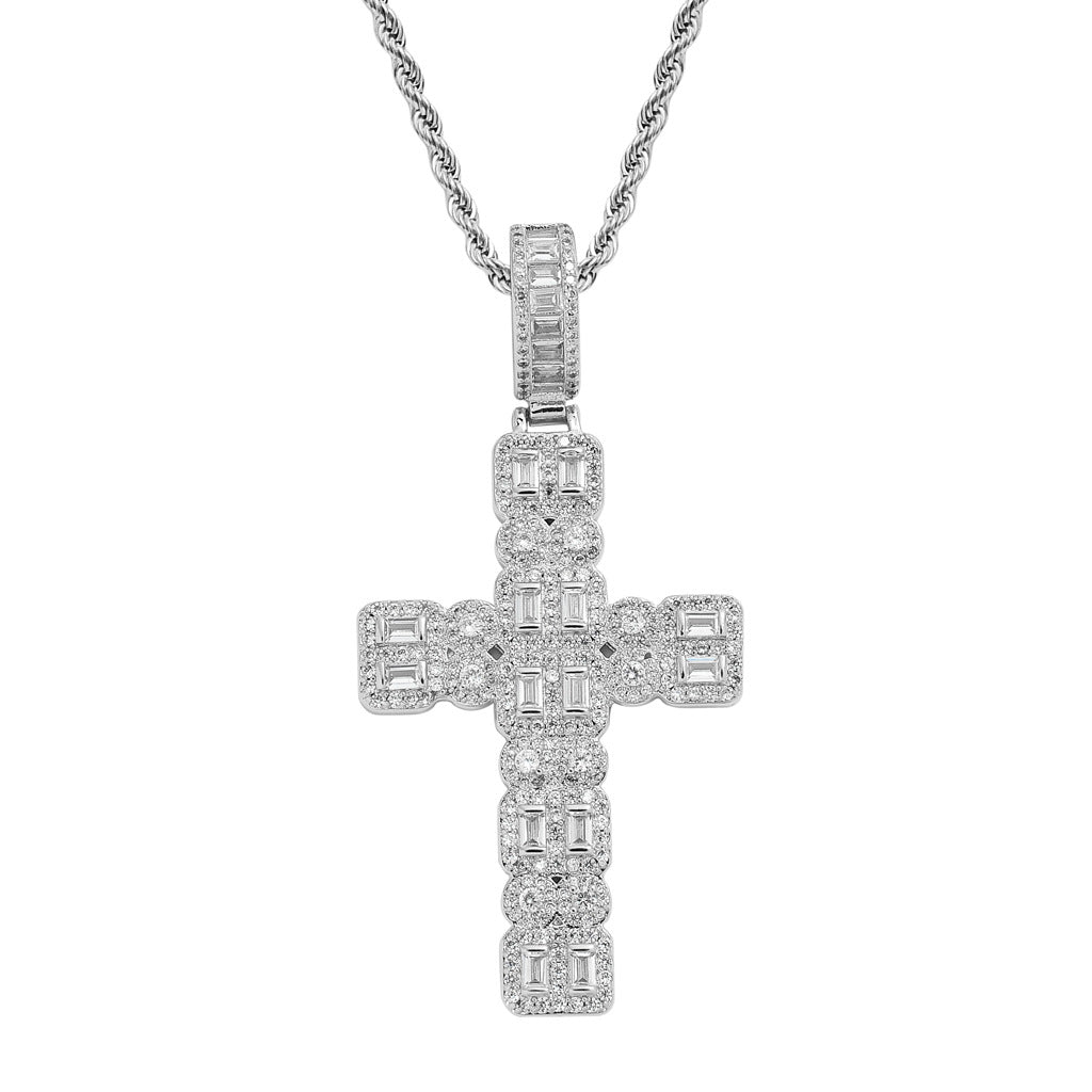 Hip Hop Light Luxury Fashion Copper Pendant Necklace for Men and Women