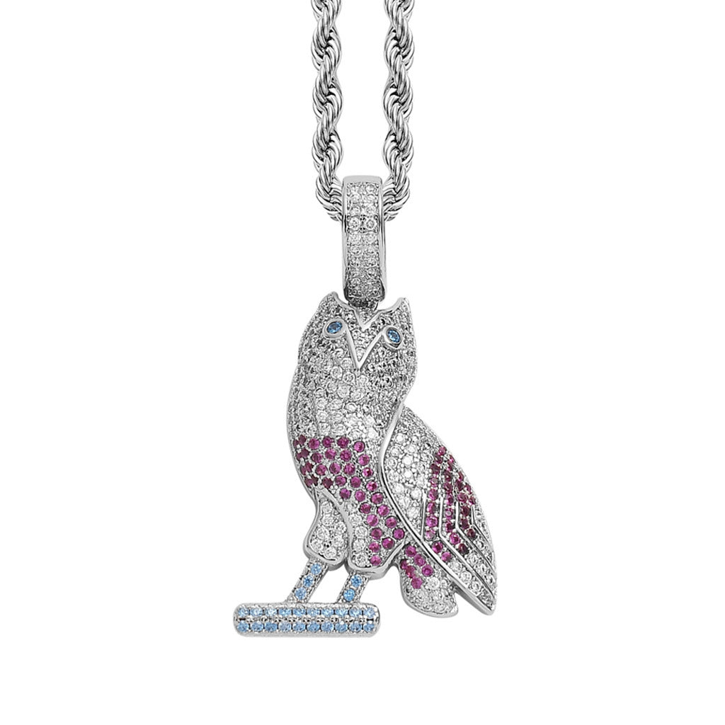 Hip Hop Cat Cubic Zirconia Pendant Necklace for Men and Women