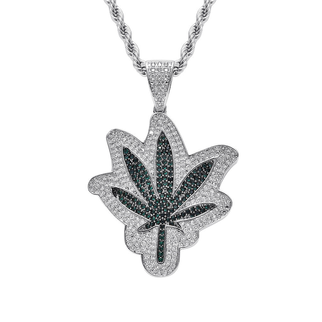 Hip Hop Round Cubic Zirconia Pendant Necklace for Men and Women
