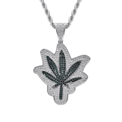 Hip Hop Round Cubic Zirconia Pendant Necklace for Men and Women