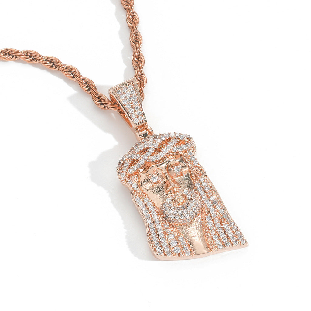 Hip Hop Vintage Fashion Cubic Zirconia Pendant Necklace for Men and Women