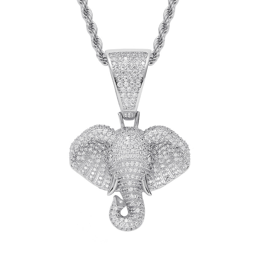 Hip Hop Bear Copper Pendant Necklace for Men and Women