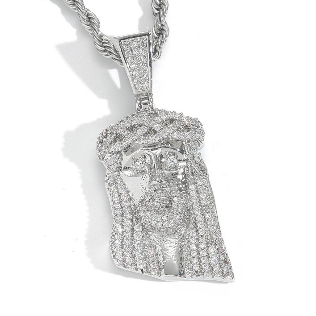 Hip Hop Vintage Fashion Cubic Zirconia Pendant Necklace for Men and Women
