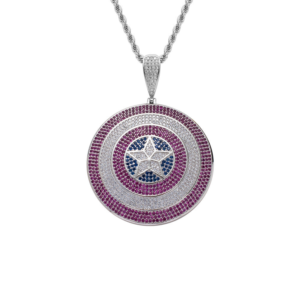 Star Geometric Cubic Zirconia Pendant Necklace for Men and Women