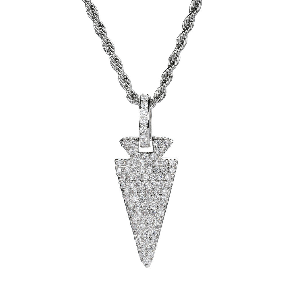 Hip Hop Minimalist Fang Cubic Zirconia Pendant Necklace for Men and Women