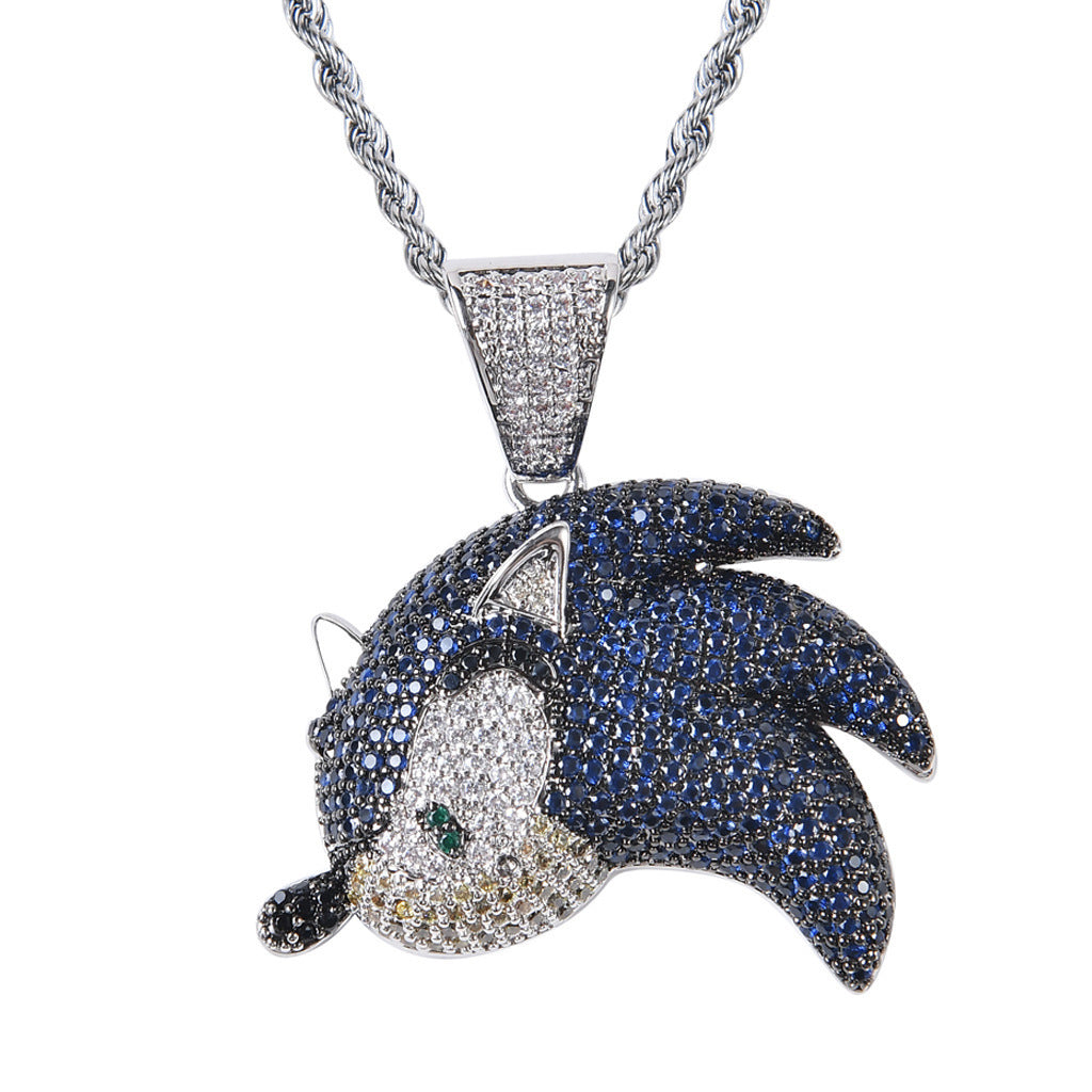 Hip Hop Fashion Cubic Zirconia Pendant Necklace for Men and Women