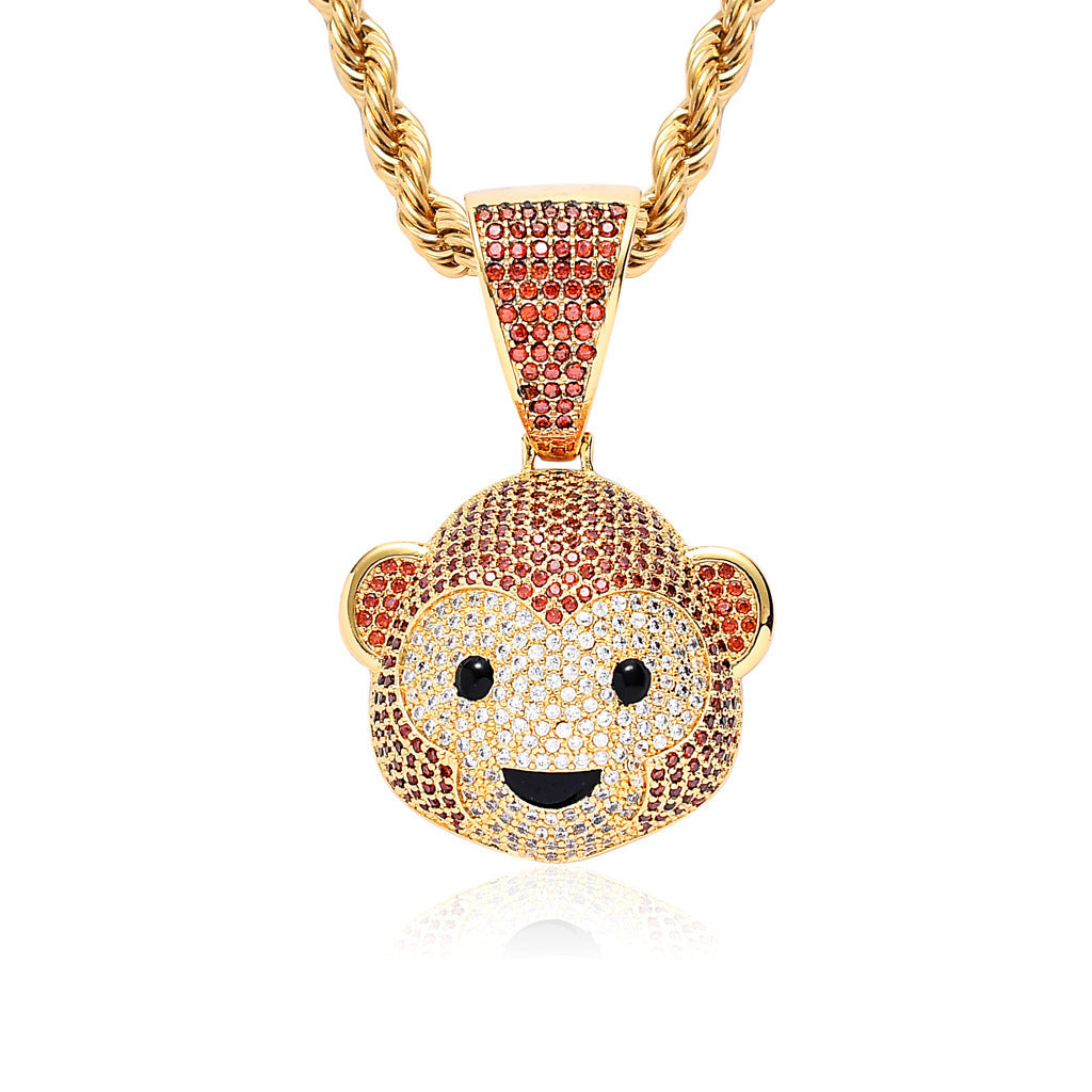 Hip Hop Fashion Cubic Zirconia Pendant Necklace for Men and Women