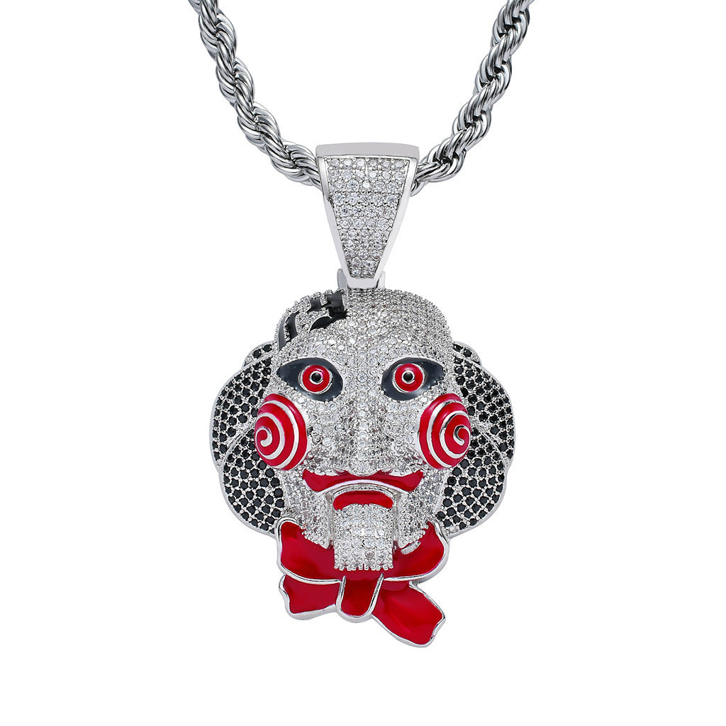 Hip Hop Fashion Cubic Zirconia Pendant Necklace for Men and Women